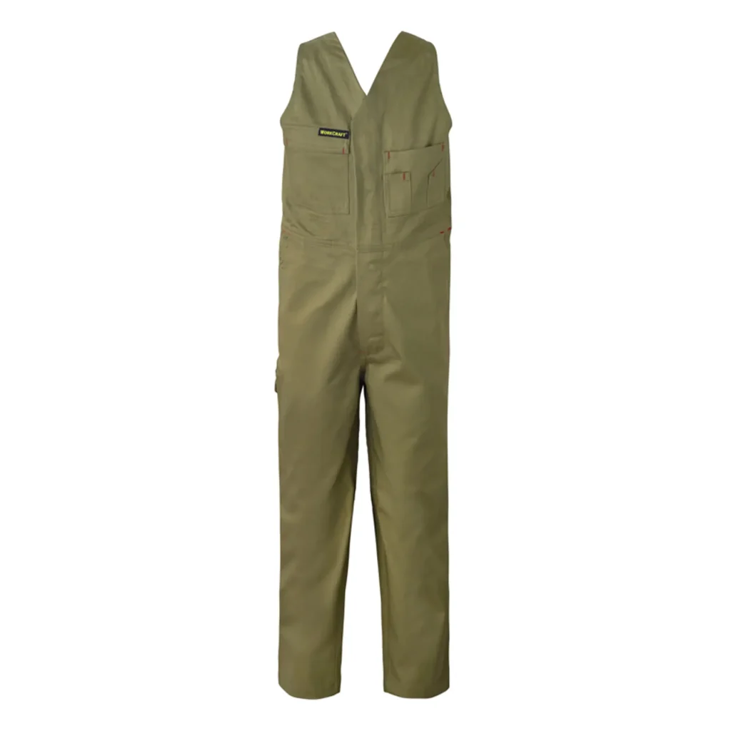 Kids Midweight Cotton Roughall With Elactic Straps Khaki Front