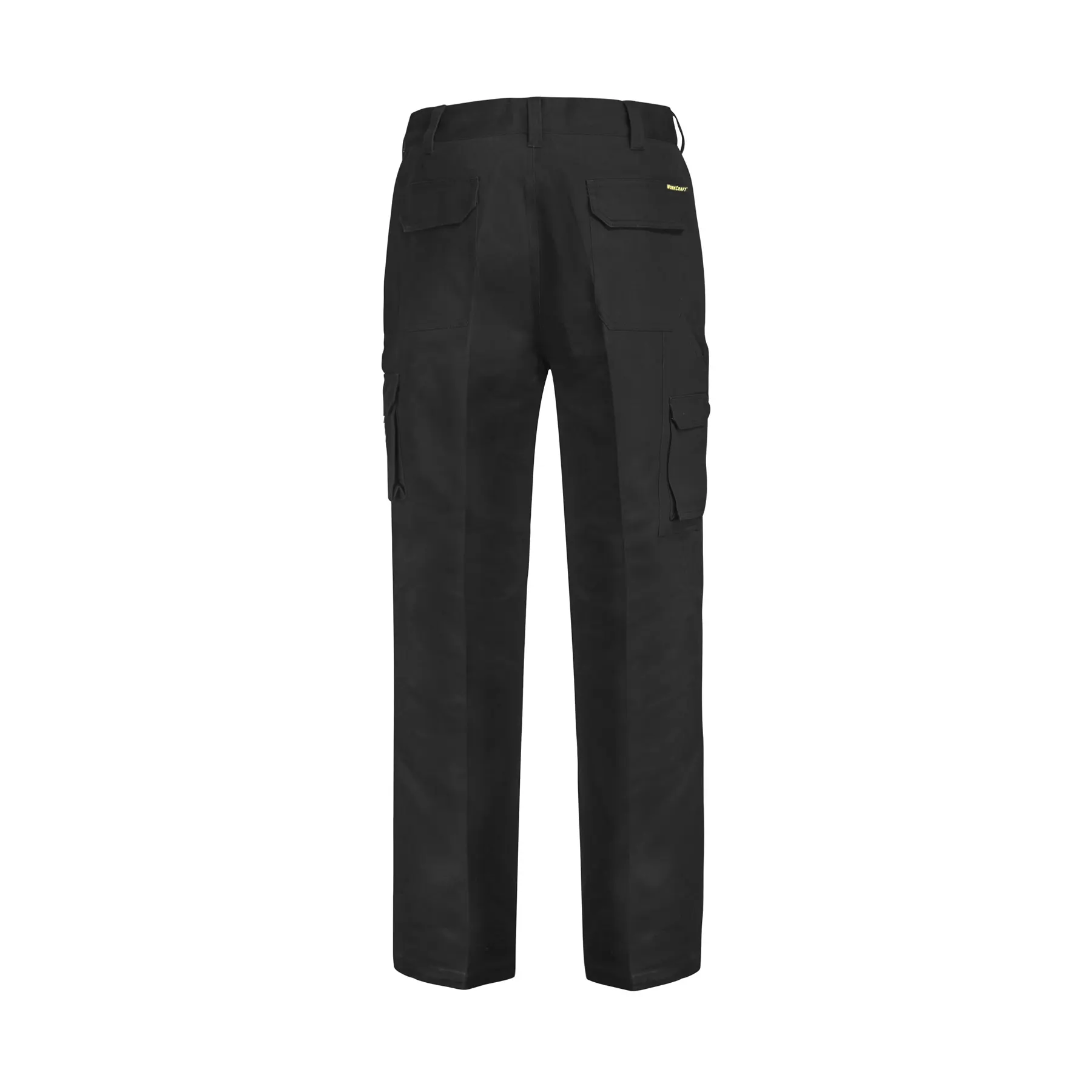 Cargo Cotton Drill Trousers Black Front