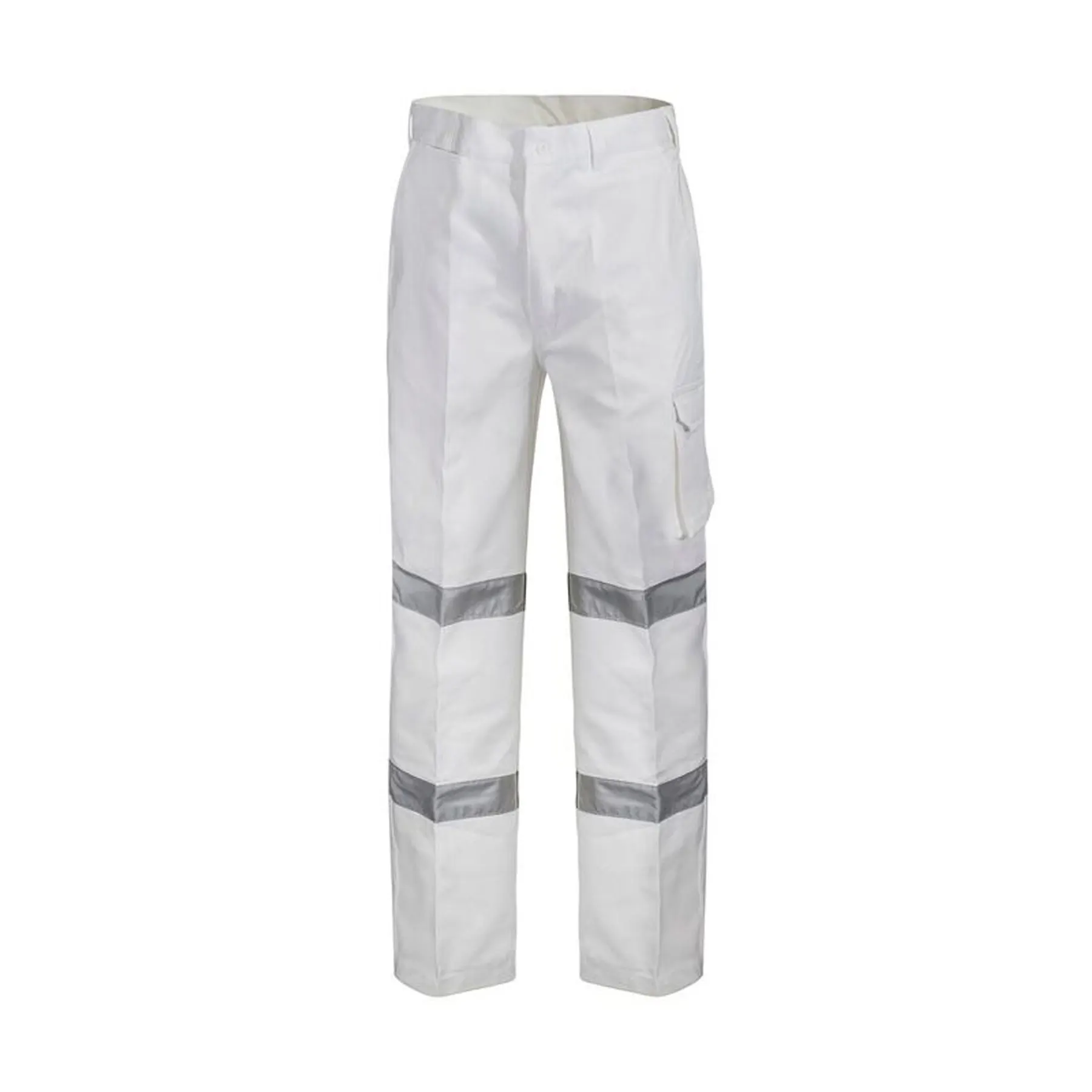 WP3223-reflective-cargo-cotton-drill-trousers-white-front