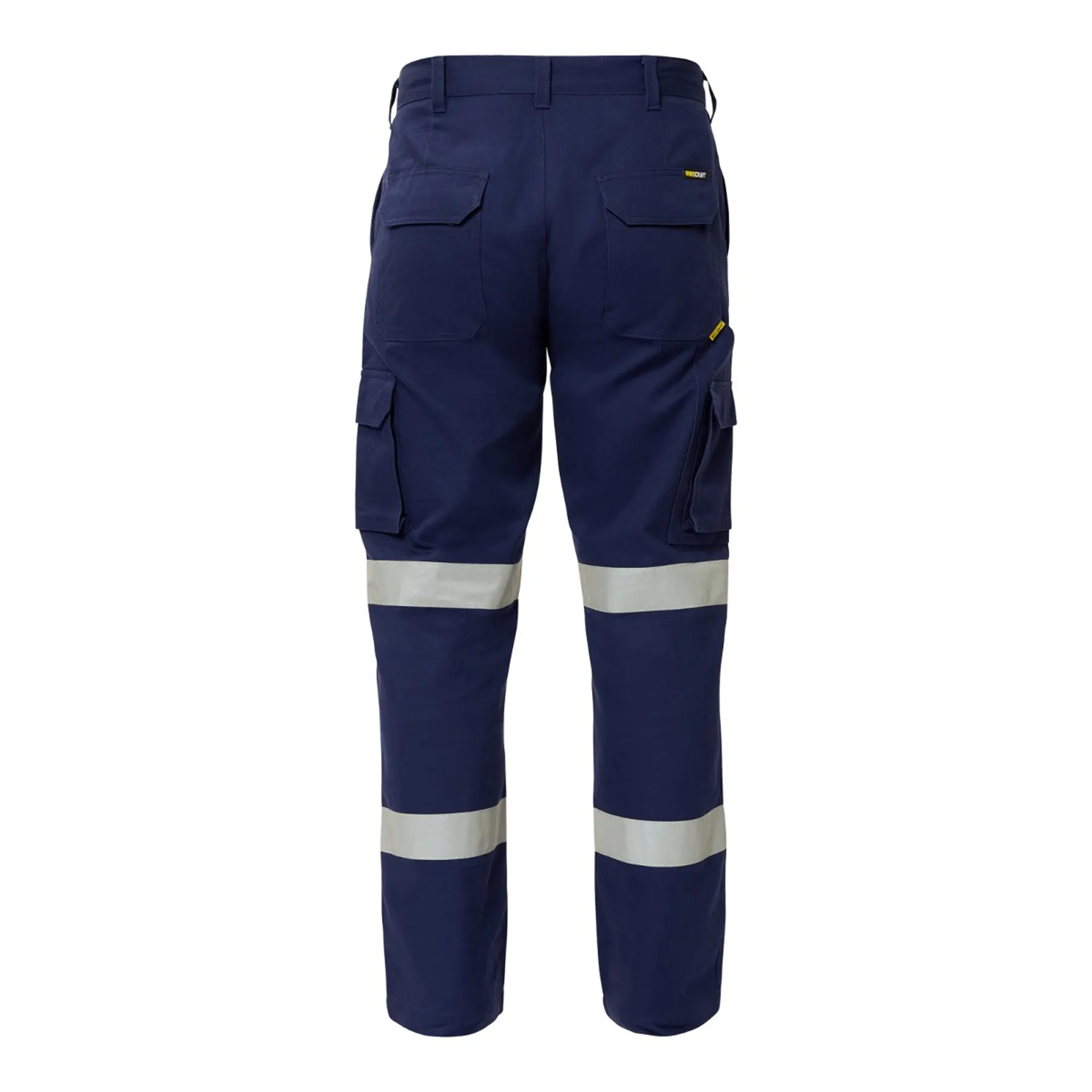 Cargo Cotton Drill Trousers With Reflectors Navy Front