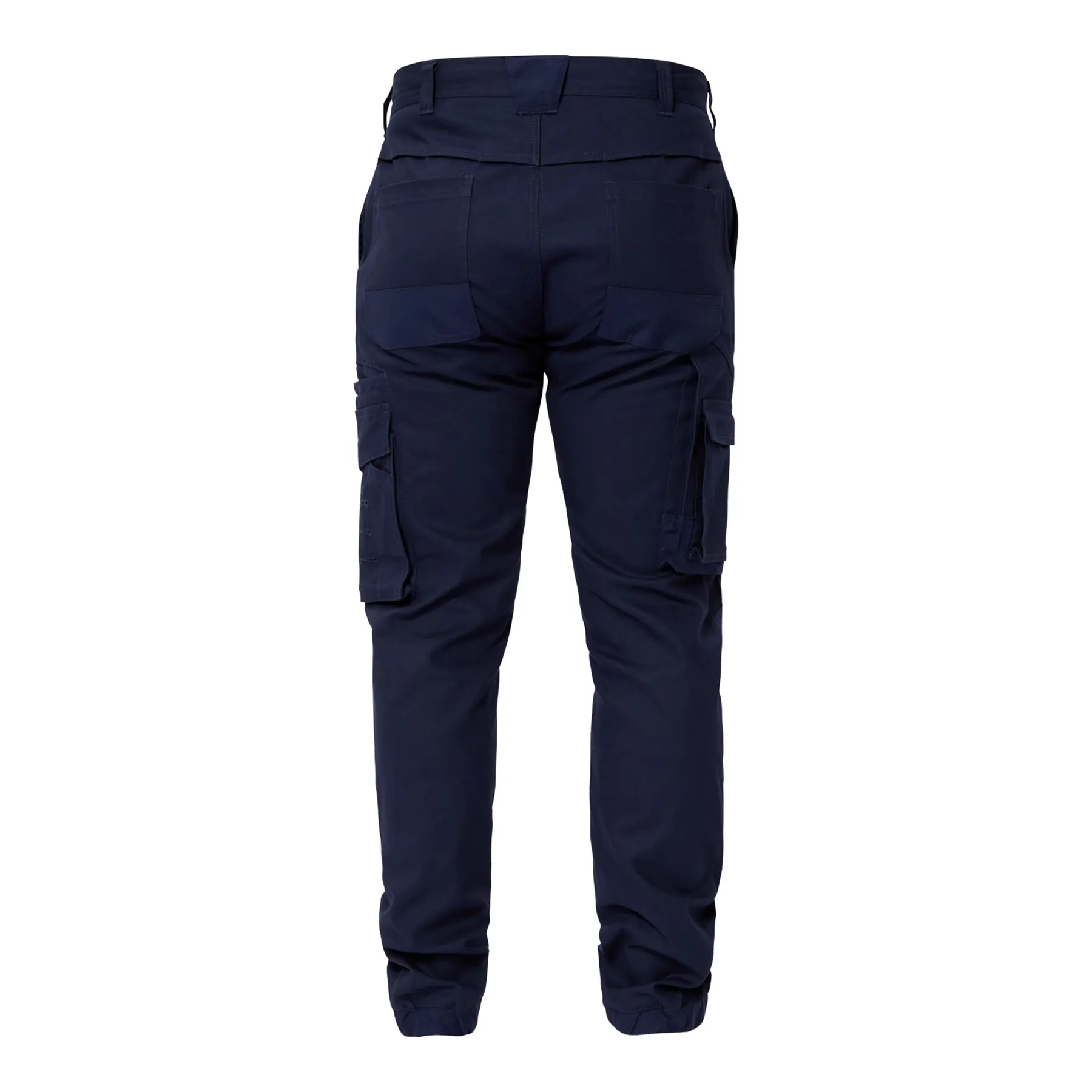Stretch Cargo Pants With Elasticised Hem Navy Front