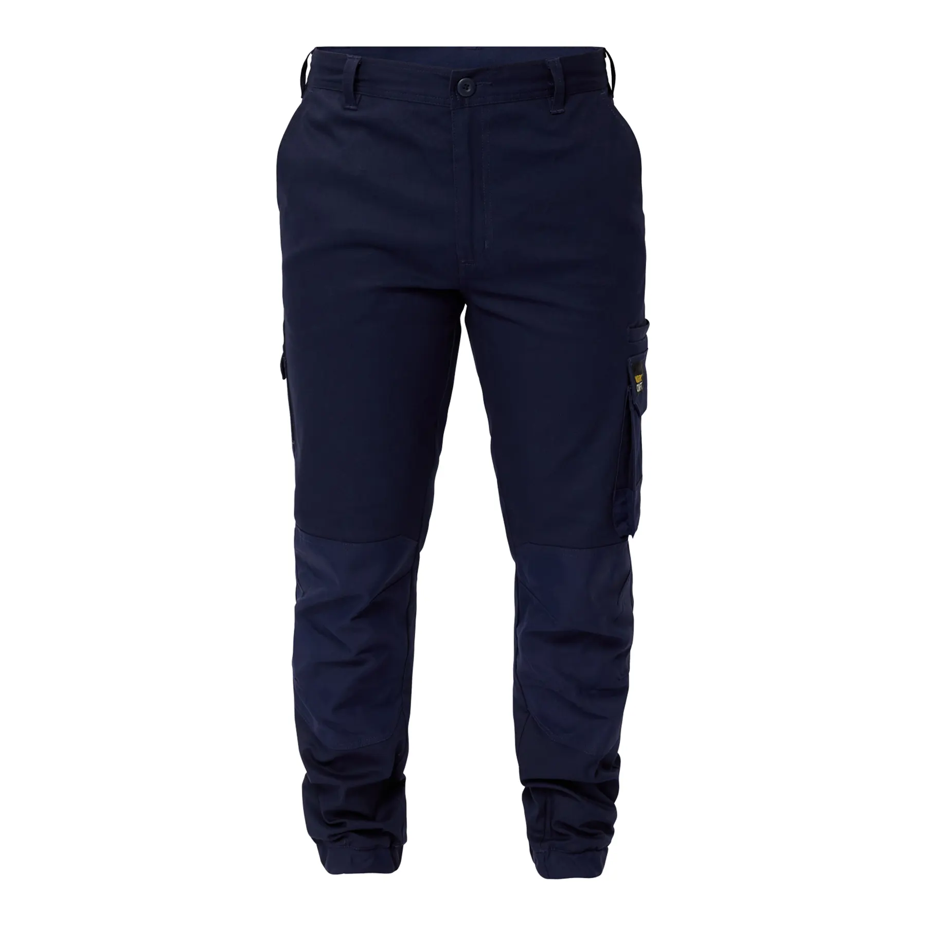 Stretch Cargo Pants With Elasticised Hem Navy Front
