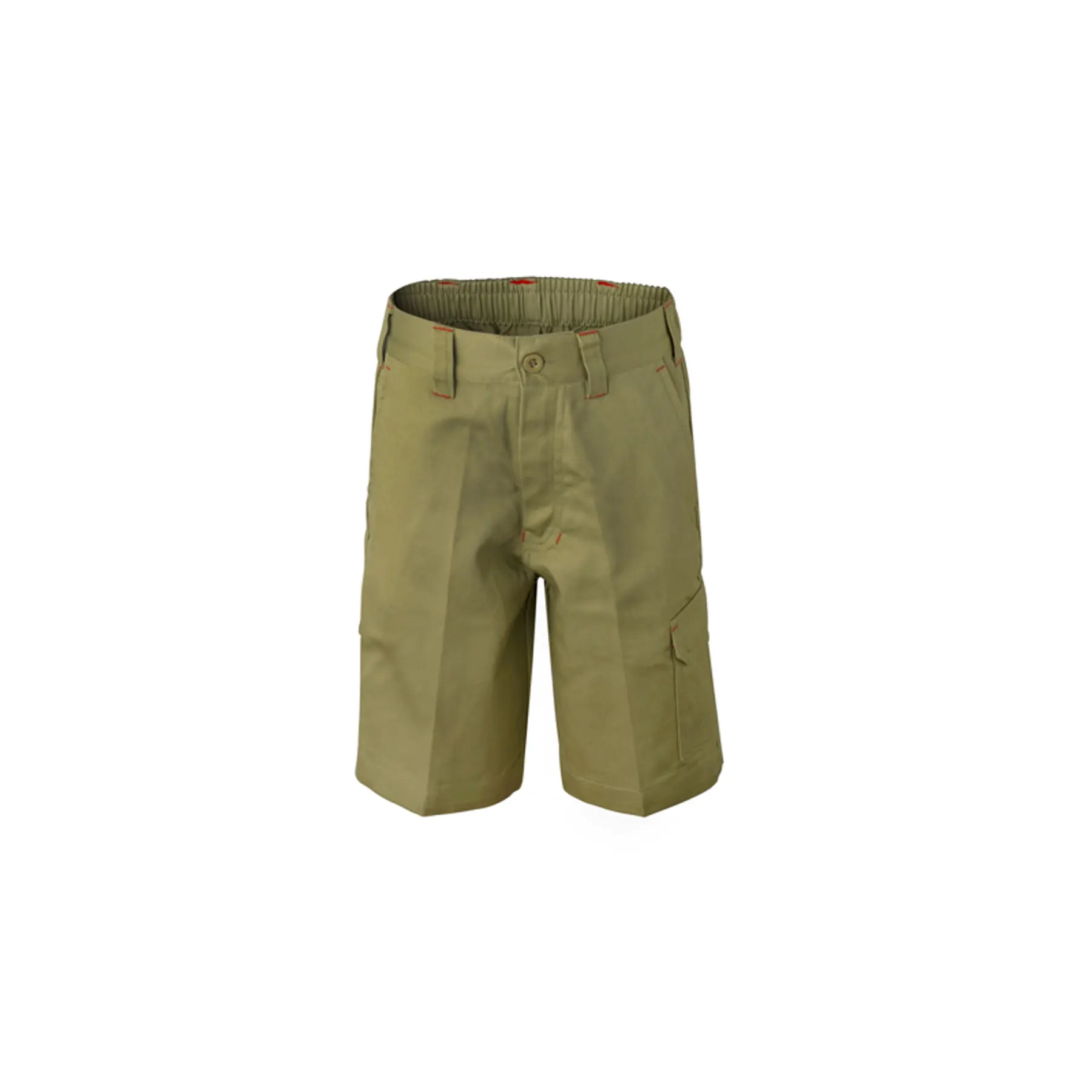Kids Midweight Cargo Cotton Drill Shorts Khaki Front