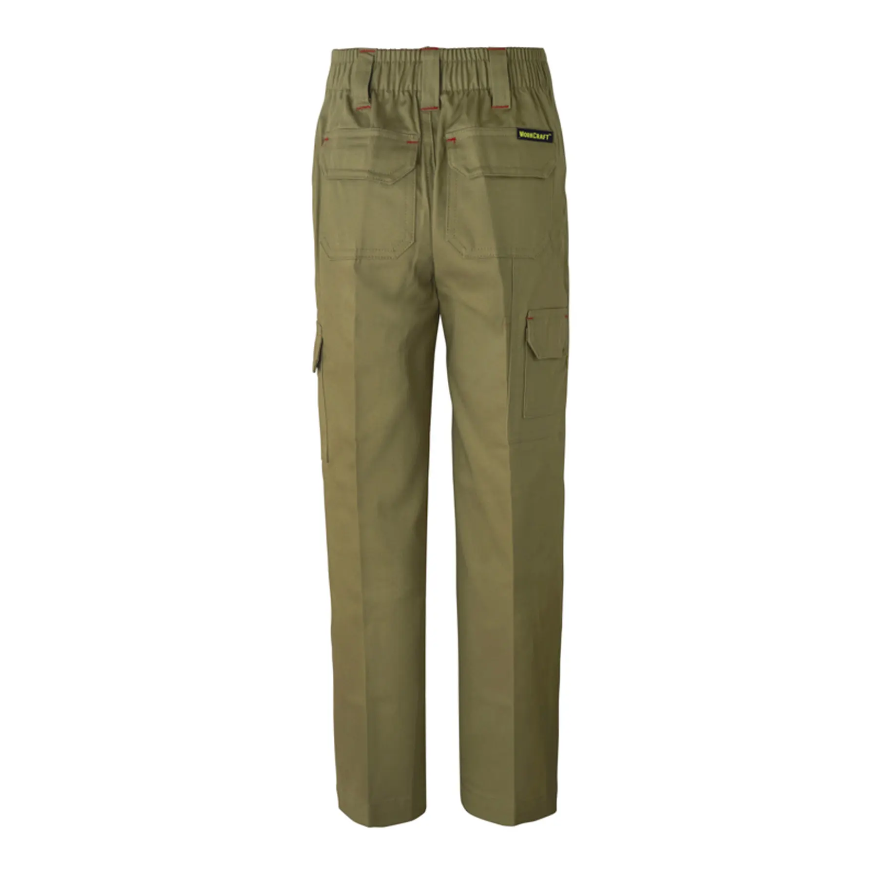 Kids Midweight Cargo Cotton Drill Trouser Khaki Front