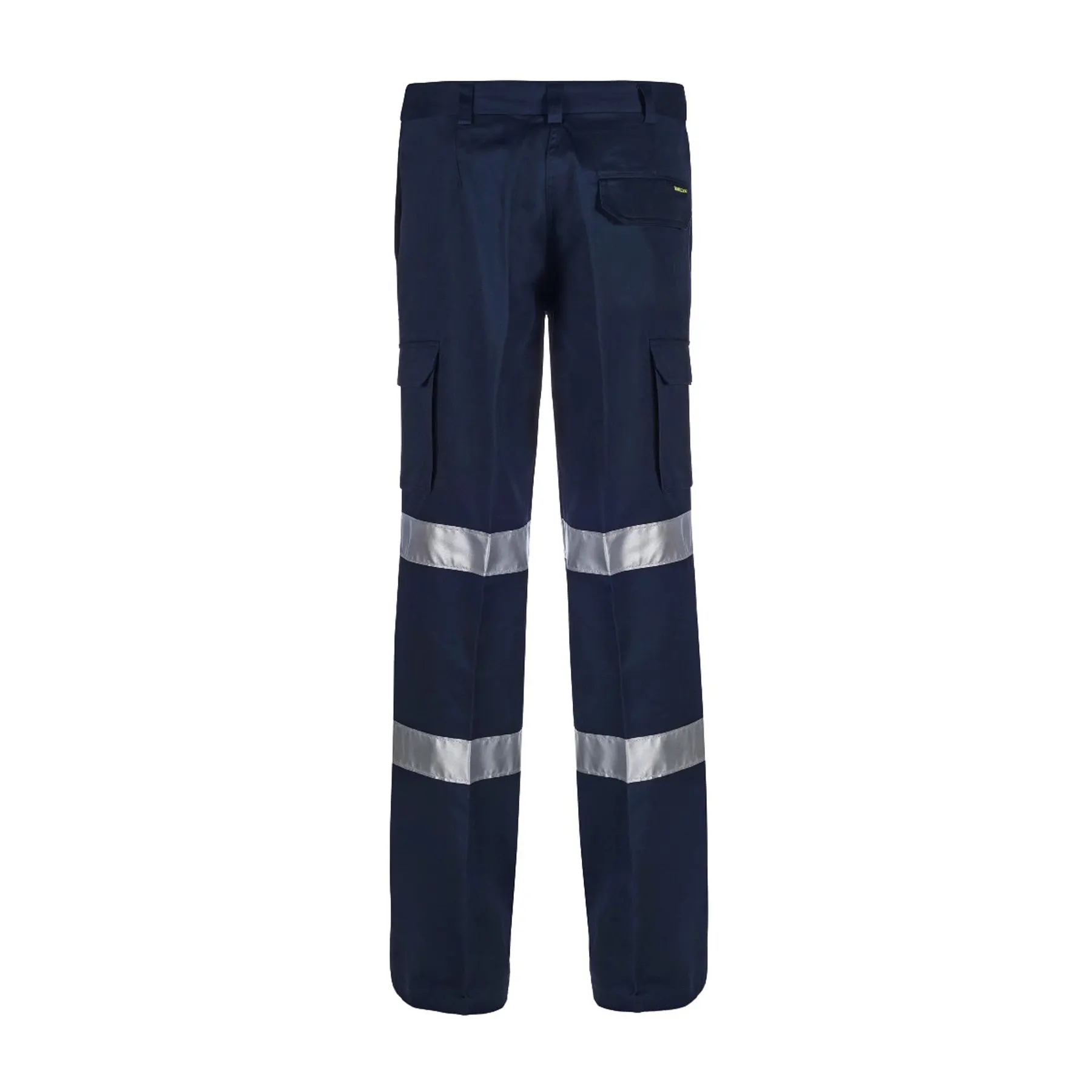 Ladies Reflective Midweight Cargo Cotton Drill Trousers Navy Front