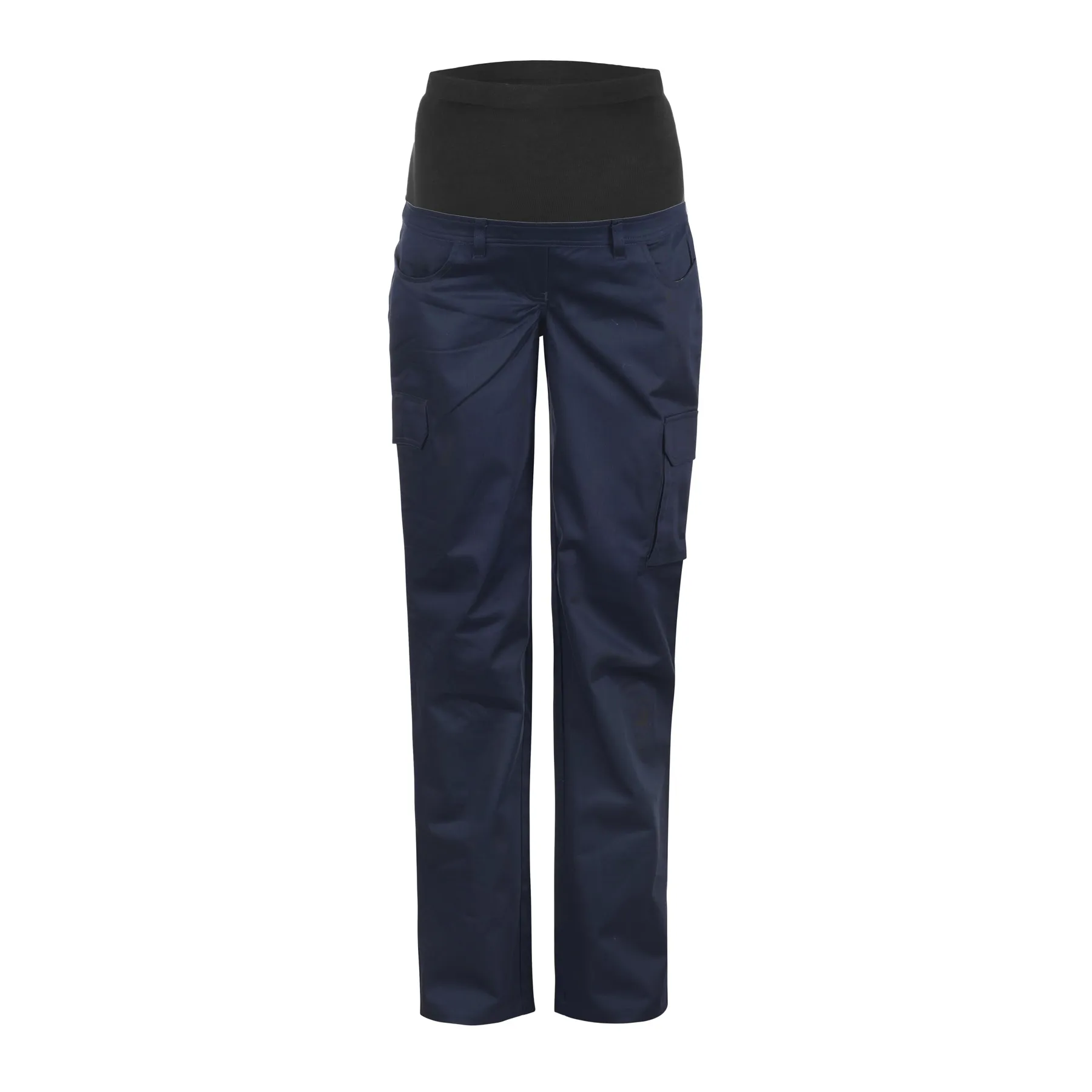 Maternity Cargo Cotton Drill Trousers Navy Front