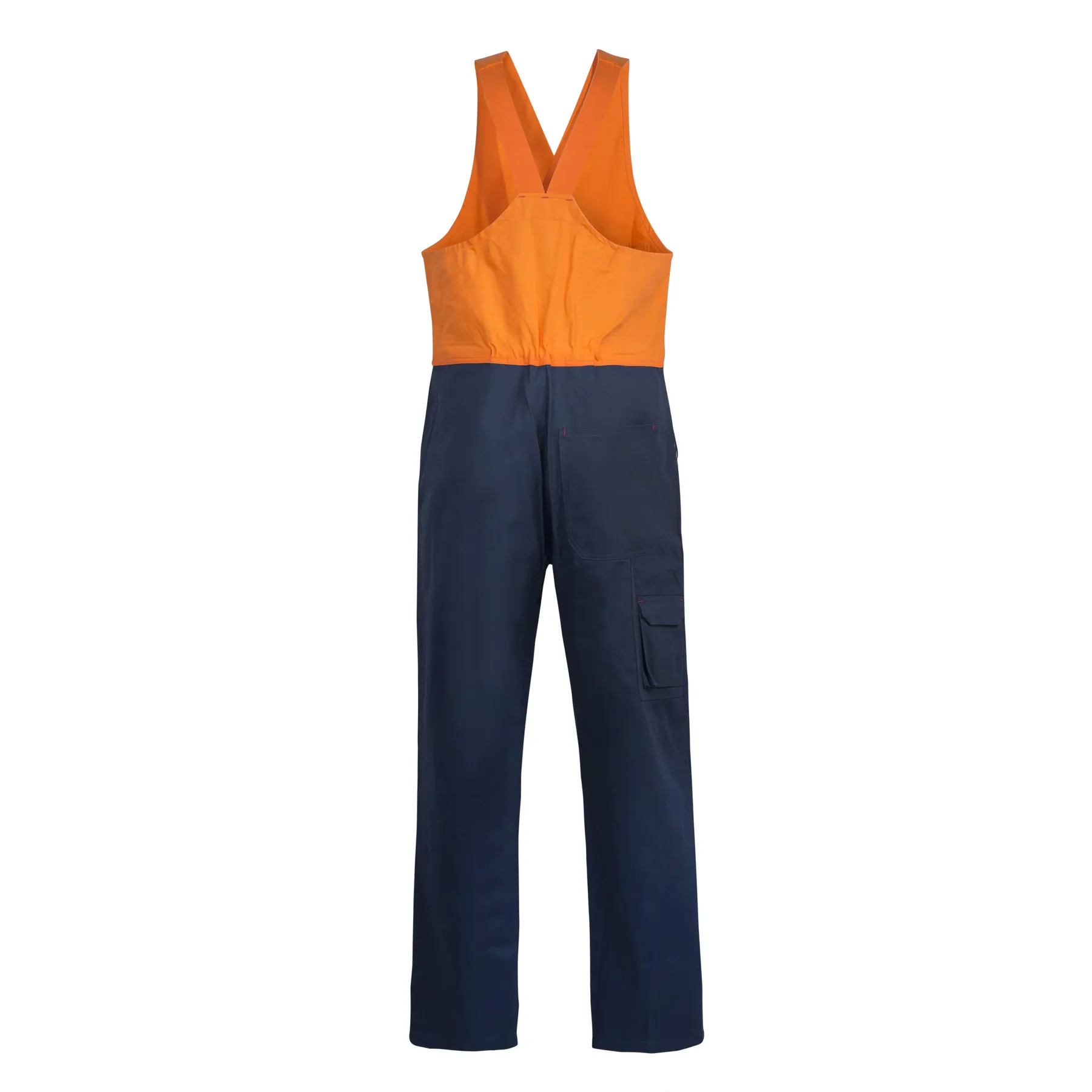 Cotton Drill Roughall With Elastic Straps Navy Orange Front