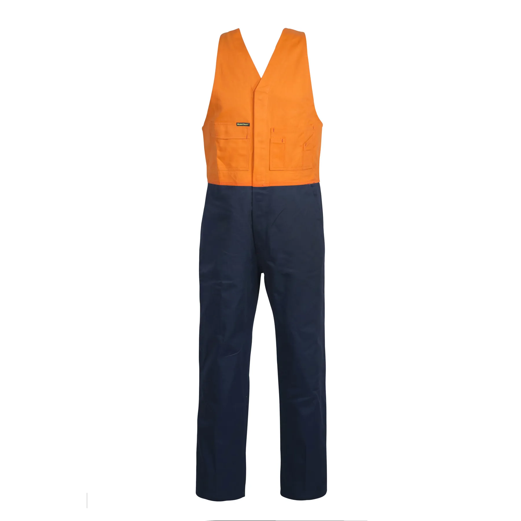 Cotton Drill Roughall With Elastic Straps Navy Orange Front