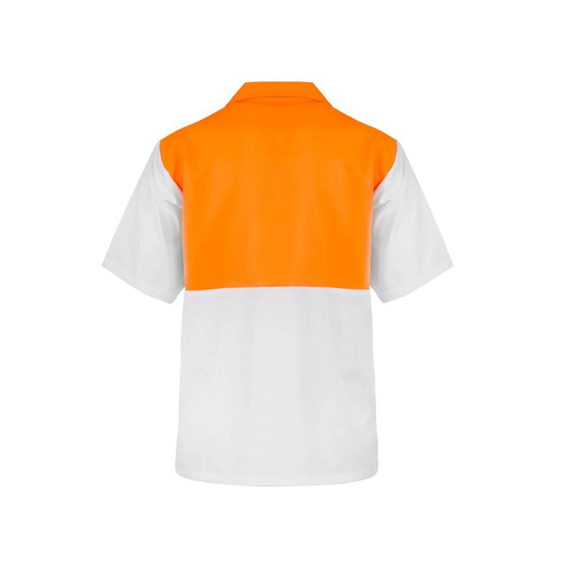 Hi Vis Short Sleeve Food Industry Jacshirt White Orange Front