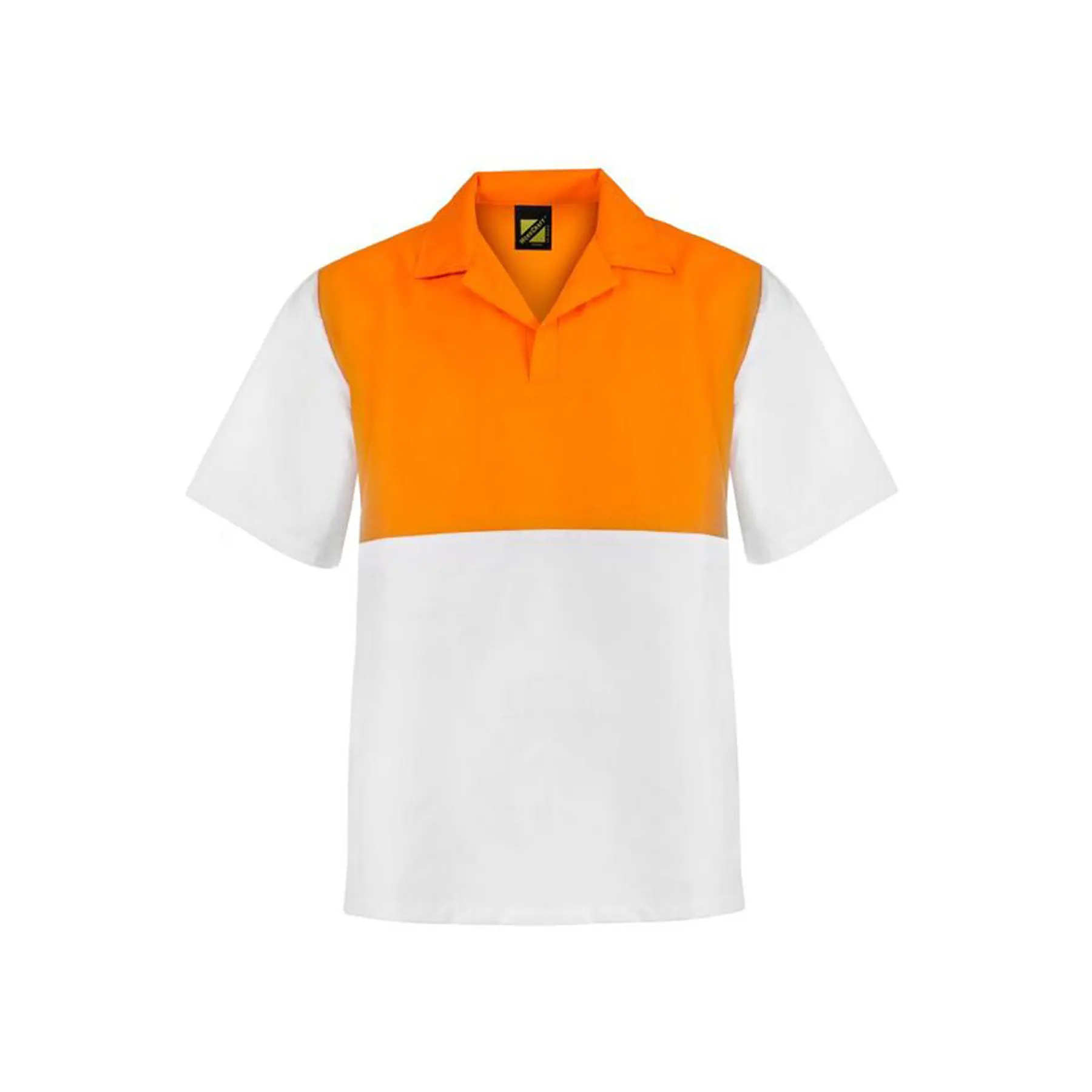 Hi Vis Short Sleeve Food Industry Jacshirt White Orange Front