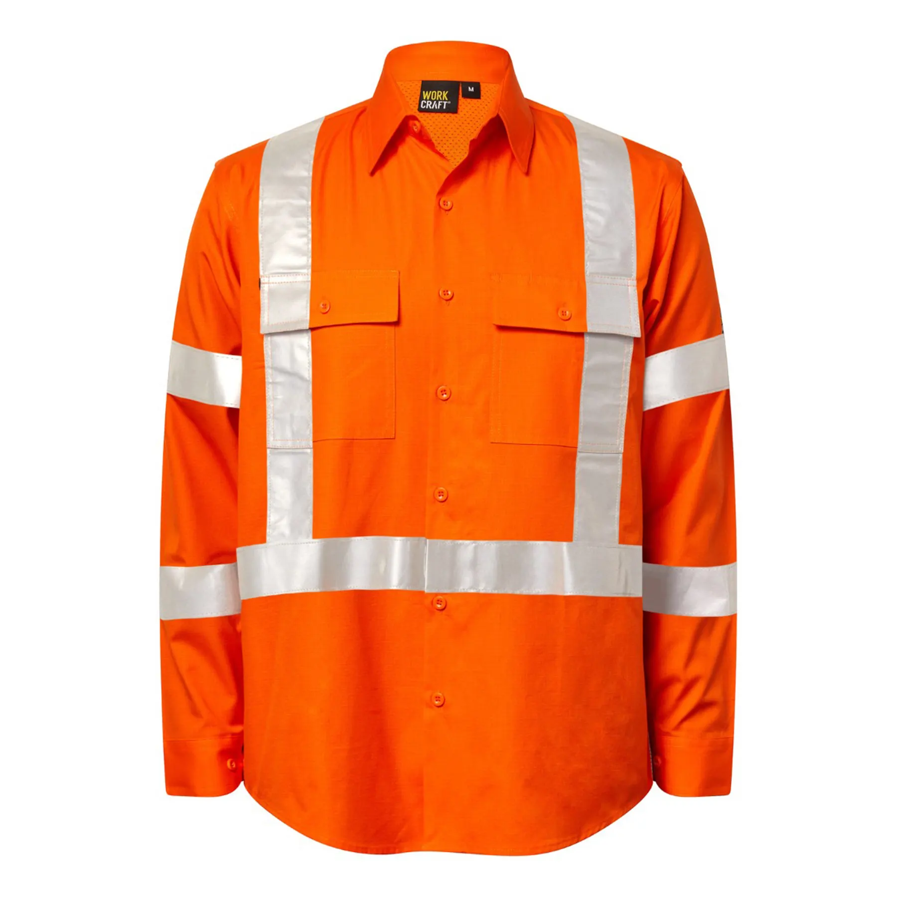 Hi Vis NSW Reflective Rail RipStop Shirt Orange Front