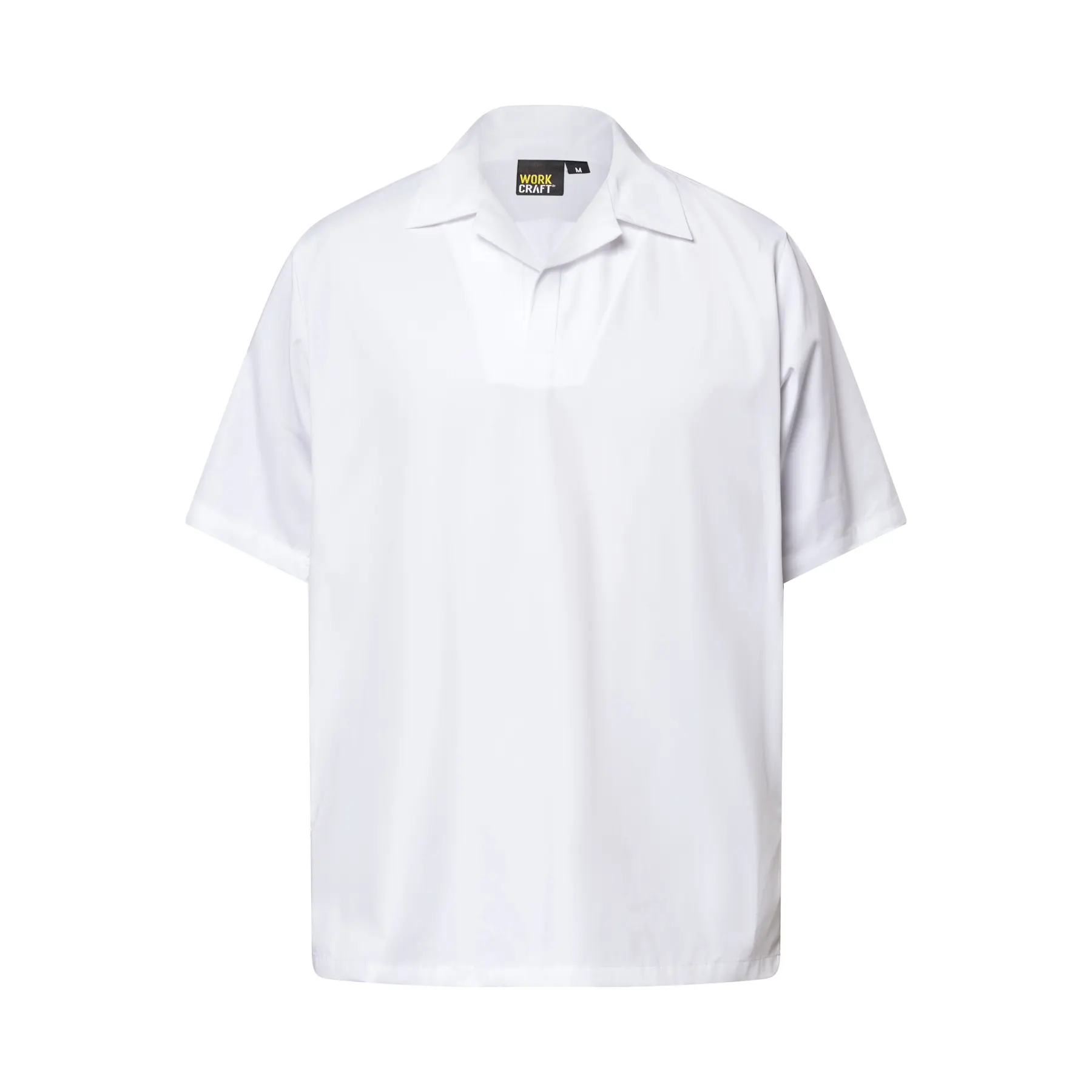Short Sleeve Food Industry Jacshirt With Modesty Insert White Front
