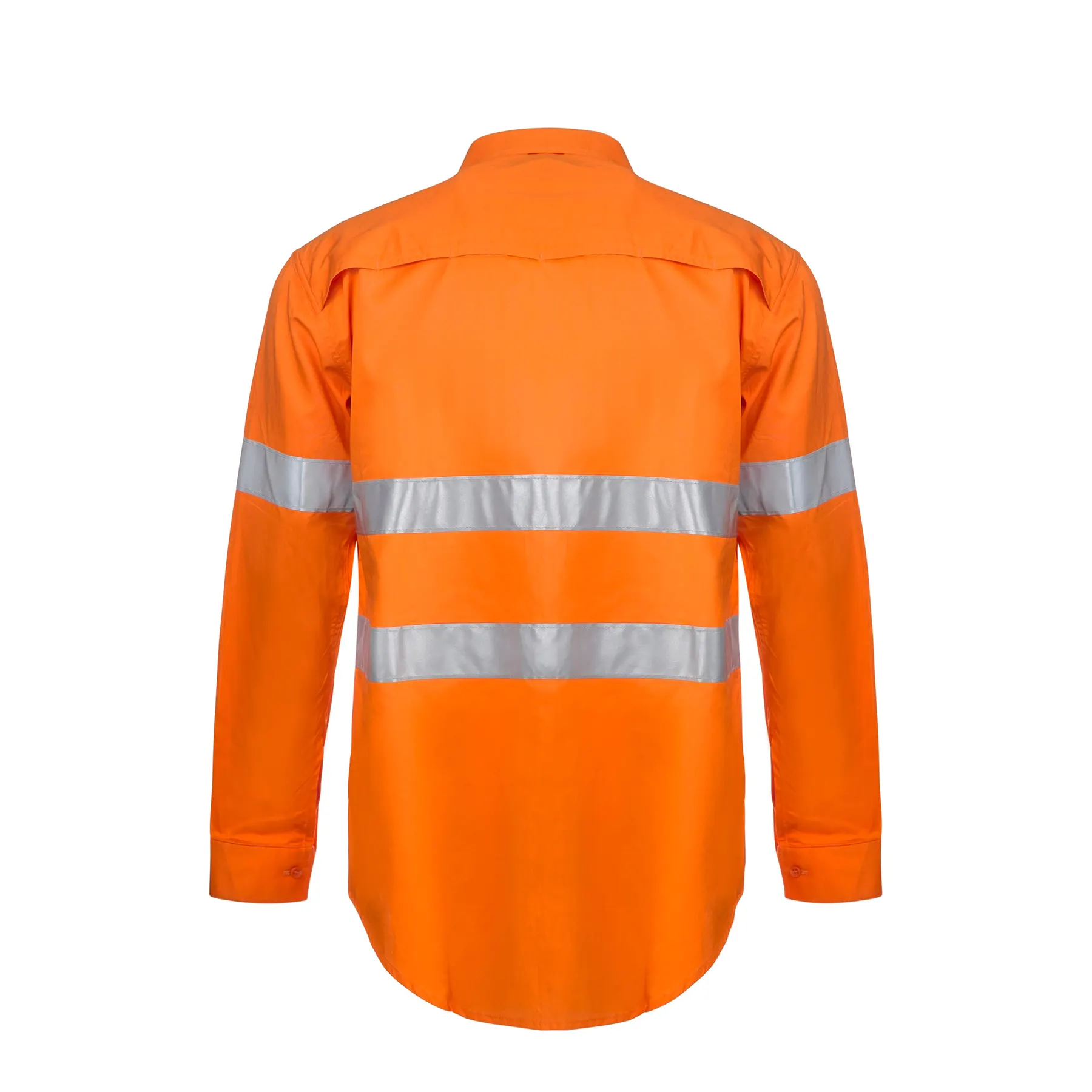 Ladies Lightweight Hi Vis Shirt With CSR Tape Orange Front
