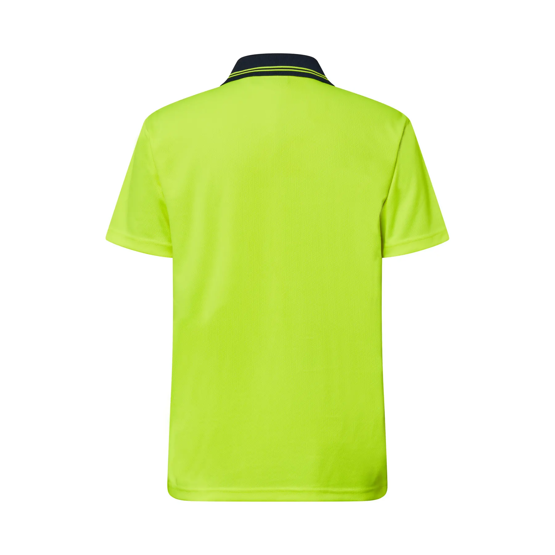 Hi Vis Short Sleeve Micromesh Polo With Pocket Navy Yellow Front