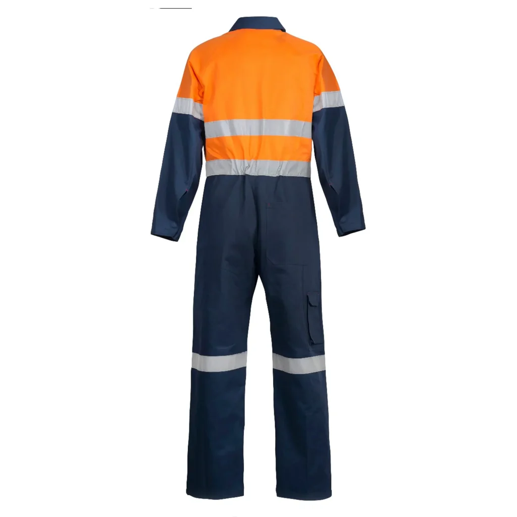 Hi Vis Cotton Drill Reflective Coveralls Orange - Front