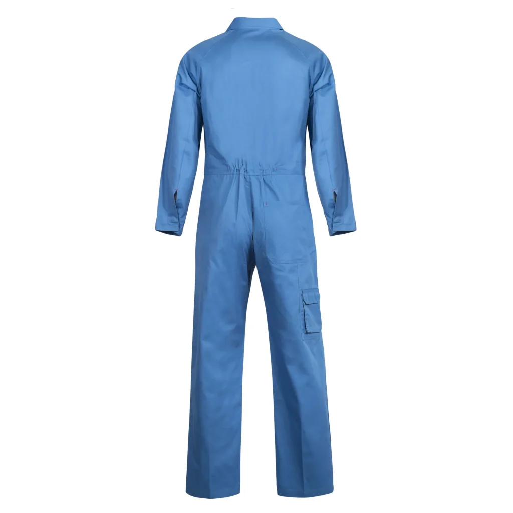 Poly / Cotton Coveralls- MidBlue - Front