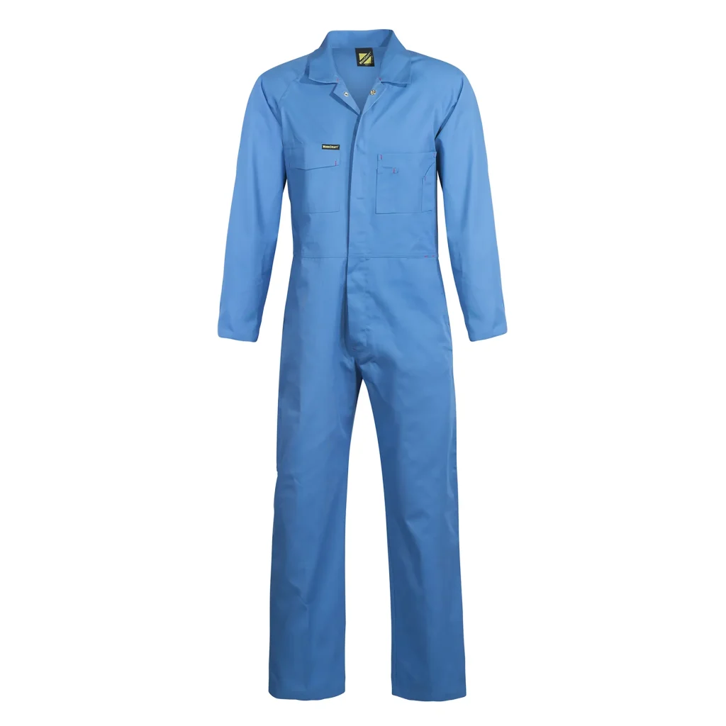 Poly / Cotton Coveralls- MidBlue - Front