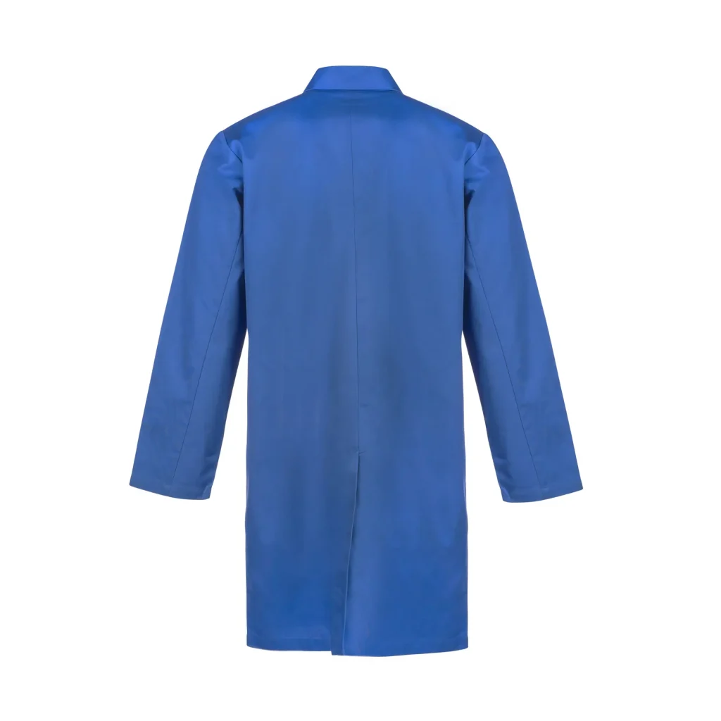 Long Sleeve Dustcoat With Patch Pockets Midblue Front