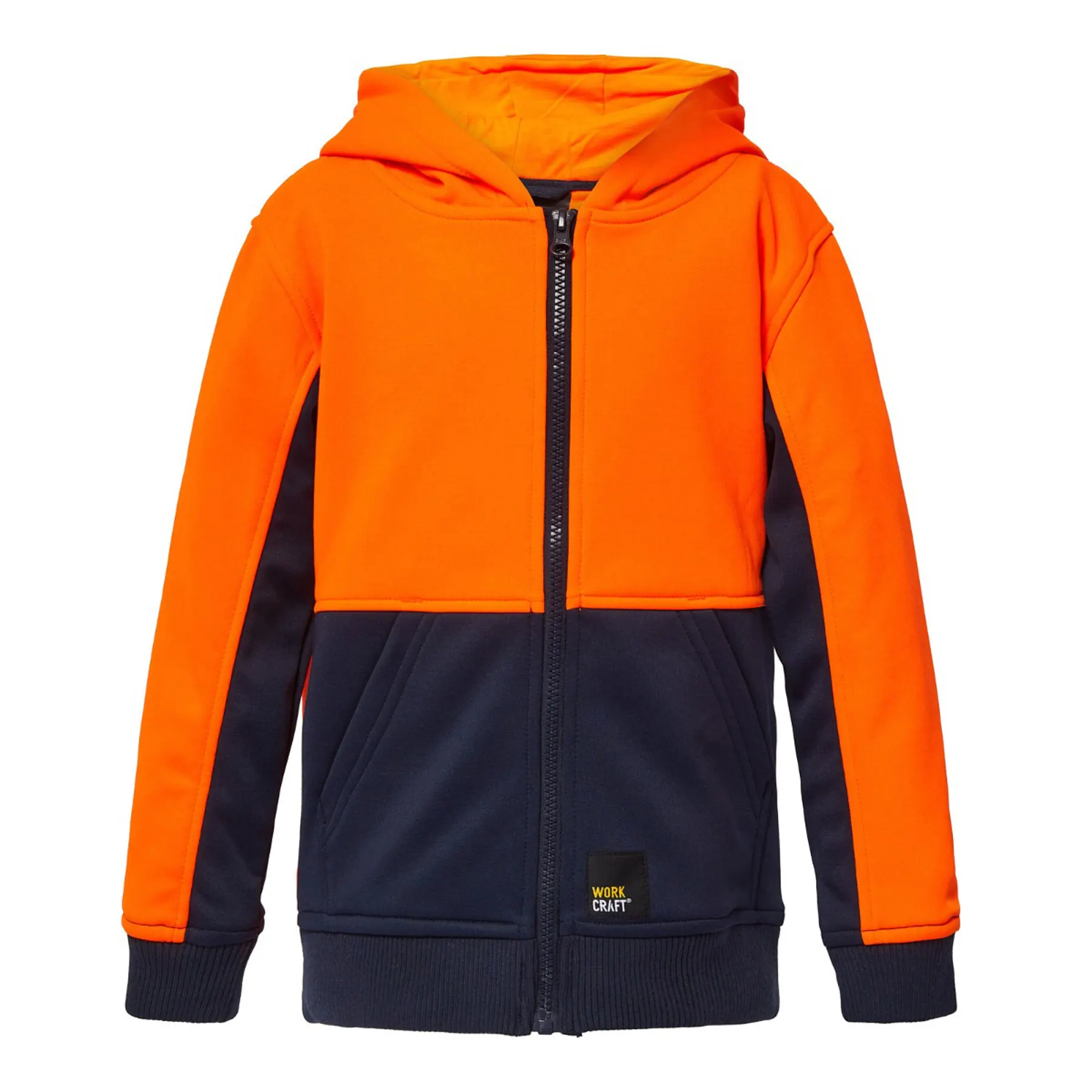 Hi Vis Kids Hoodie Orange Front