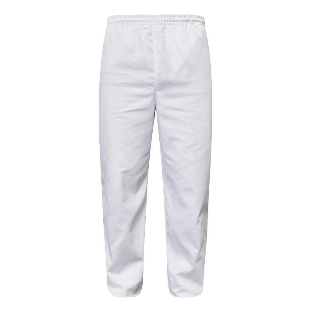 Food Industry Unisex Elastic Drawstring Pant White Front
