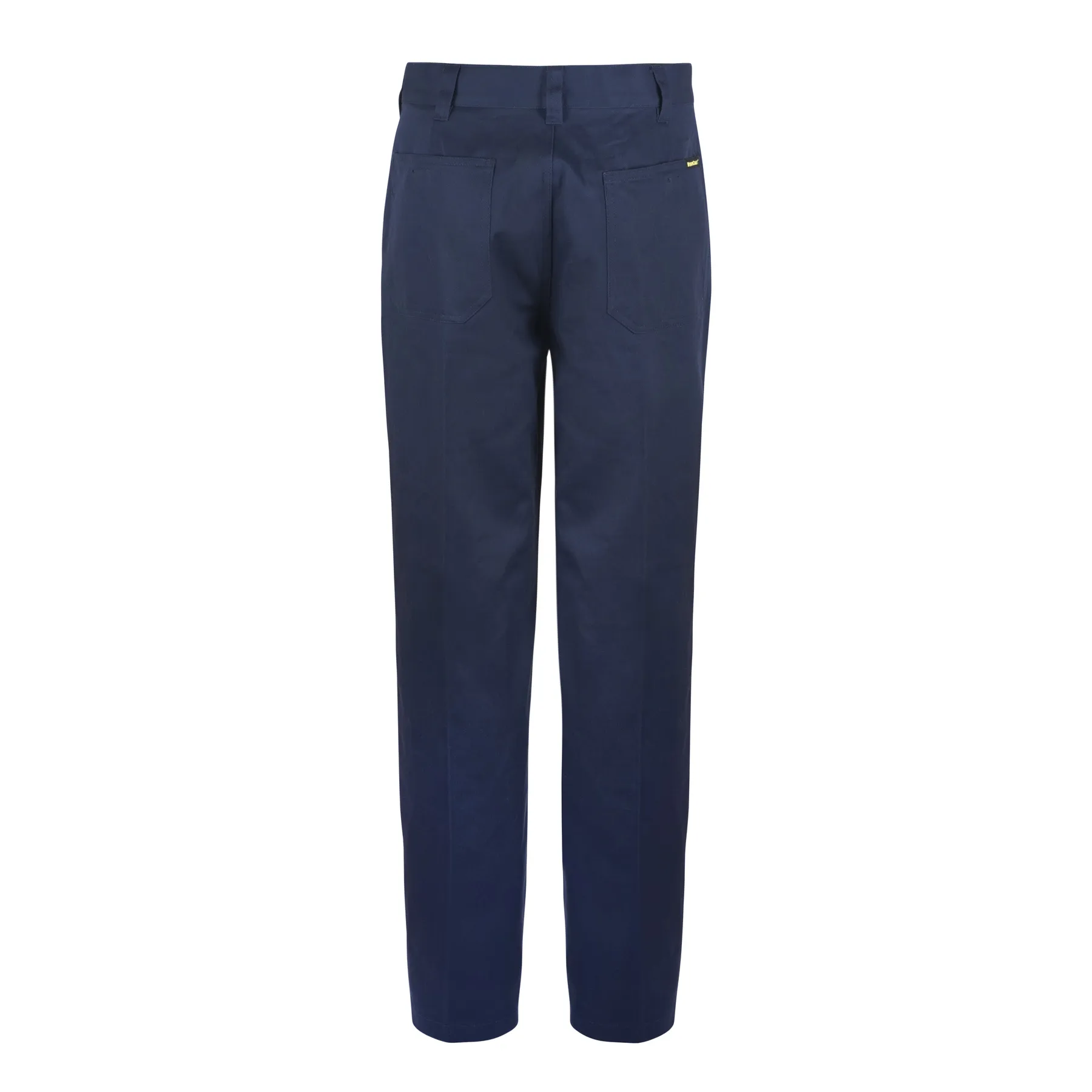 Flat Front Cotton Drill Trousers Navy Front