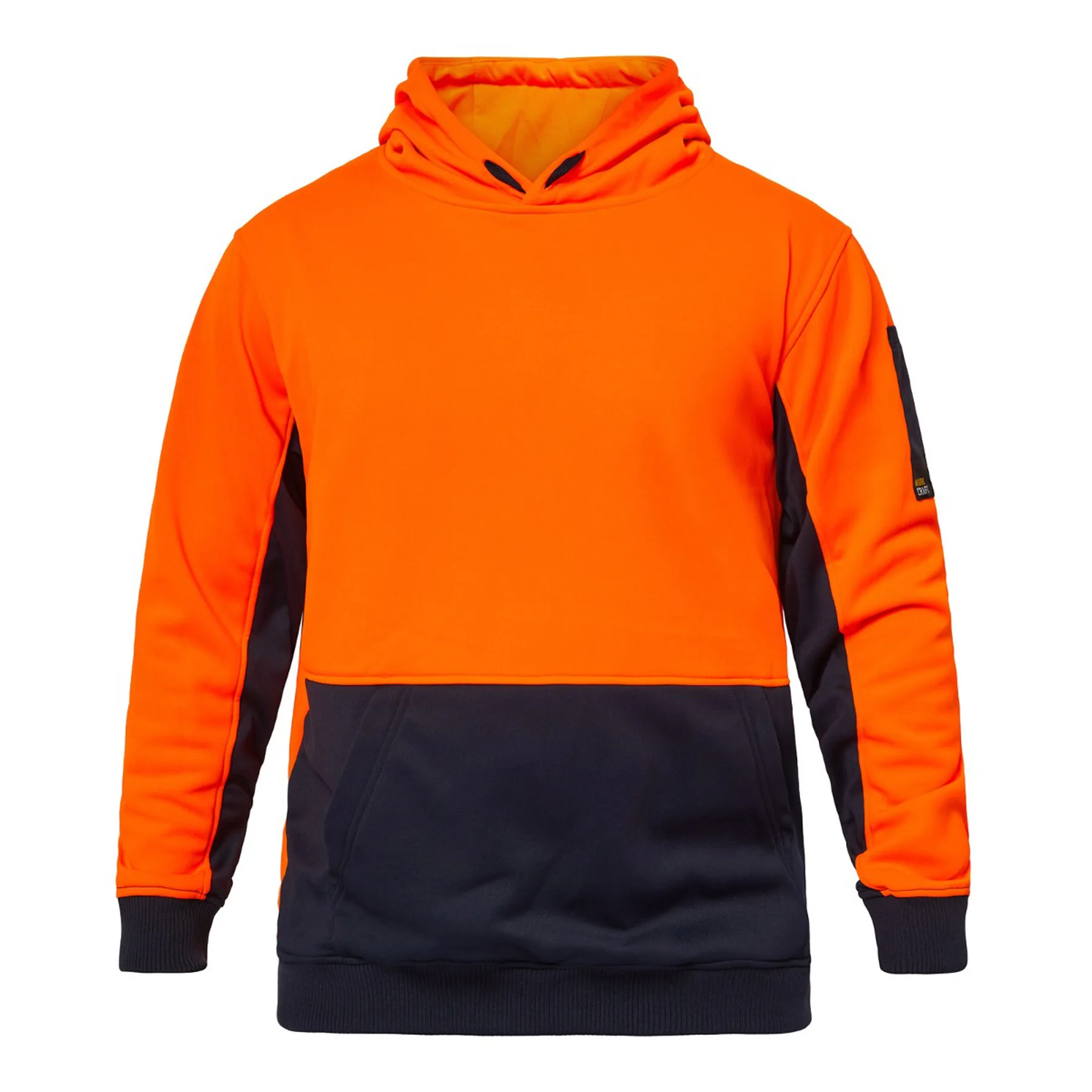 Hi Vis Hoodie Navy Orange Front