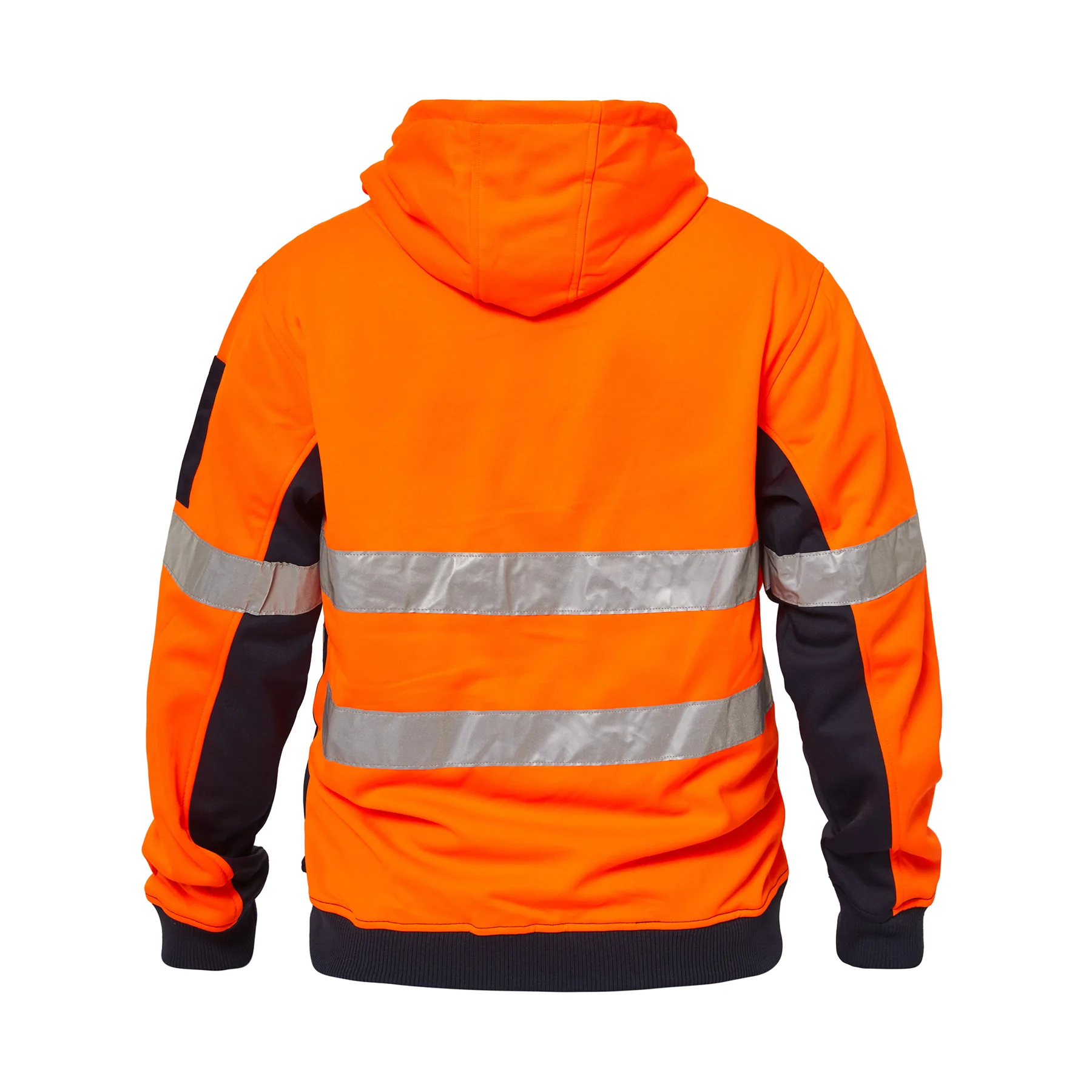 Hi Vis Reflective Hoodie Navy Orange Front