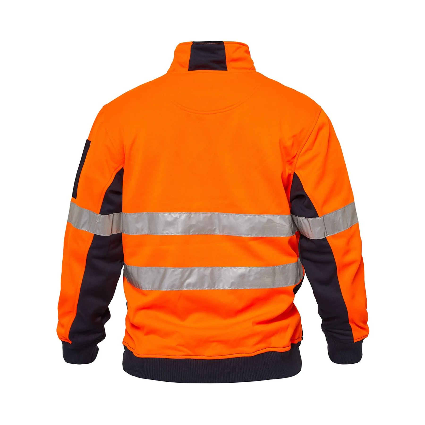 Hi Vis Half Zip Reflective Pullover Navy Orange Front