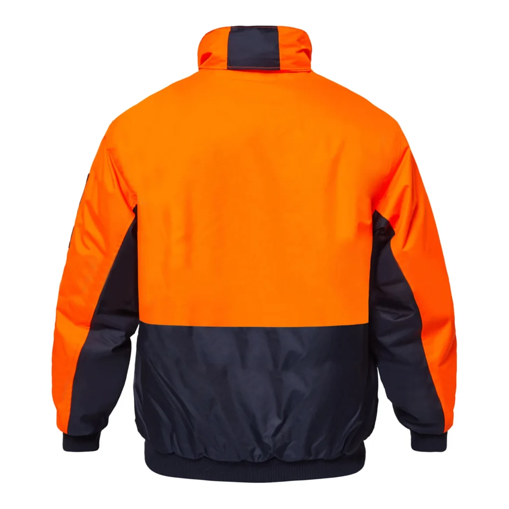 Hi Vis Modern Bomber Jacket Navy Orange Front