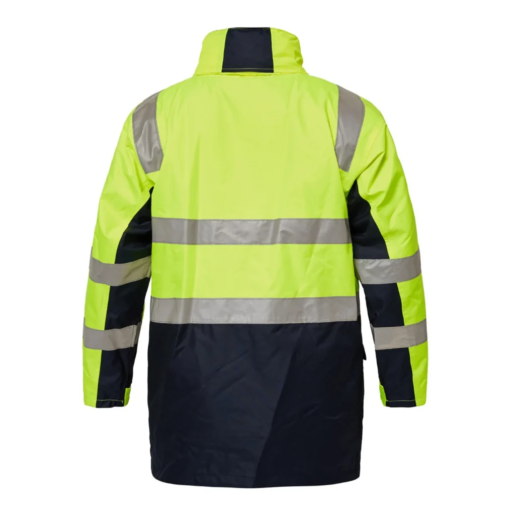 Hi Vis 4-in-1 Reflective Jacket Navy Yellow Front