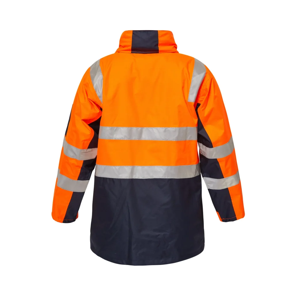 Hi Vis Reflective Jacket Navy Orange Front