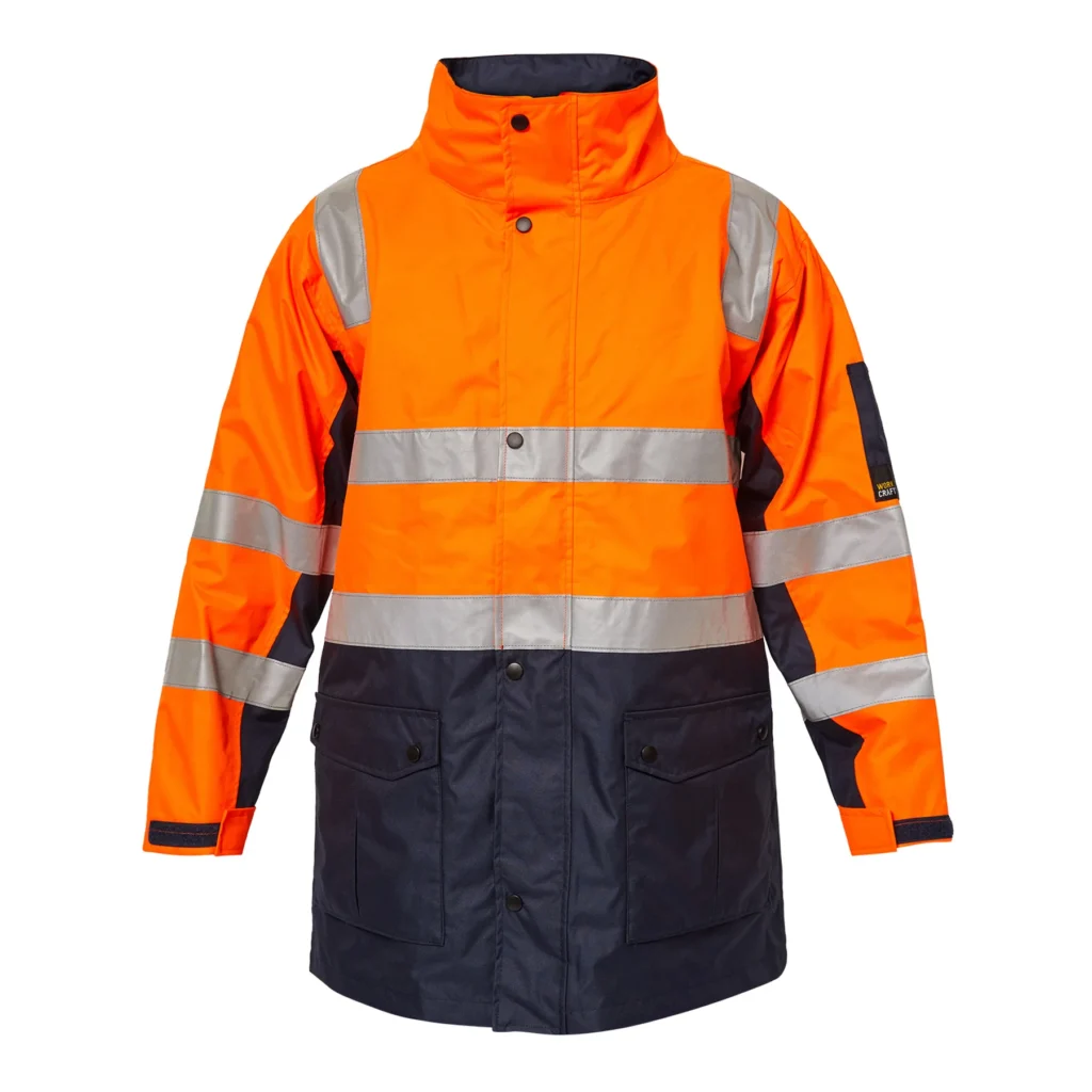 Hi Vis Reflective Jacket Navy Orange Front